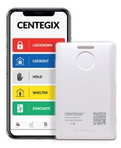 Centegix Technology Wearable Alert Badge and Mobile Security System