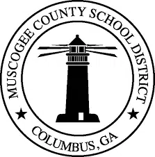 Muscogee County School District logo in black and white